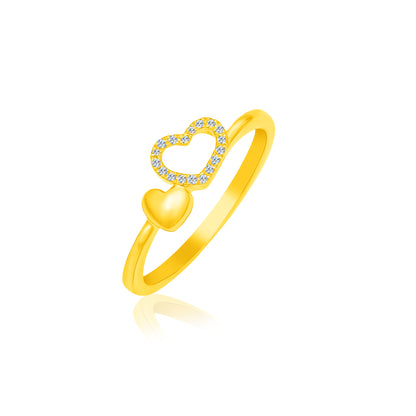 TAKA Jewellery Hearts Diamond Ring 9K