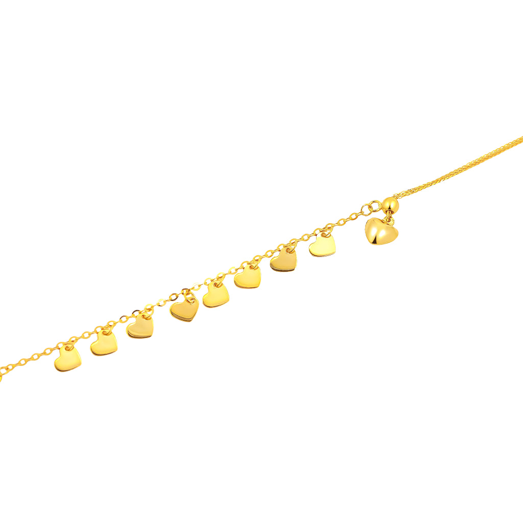 TAKA Jewellery Dolce 18K Gold Anklet Hearts