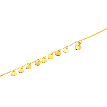 TAKA Jewellery Dolce 18K Gold Anklet Hearts