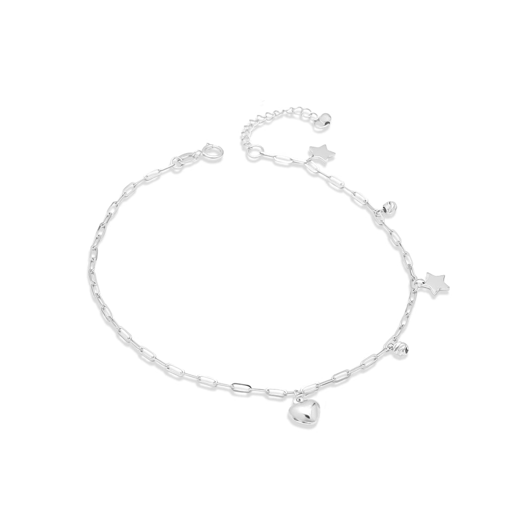 TAKA Jewellery Dolce 18K Gold Anklet Heart and Star