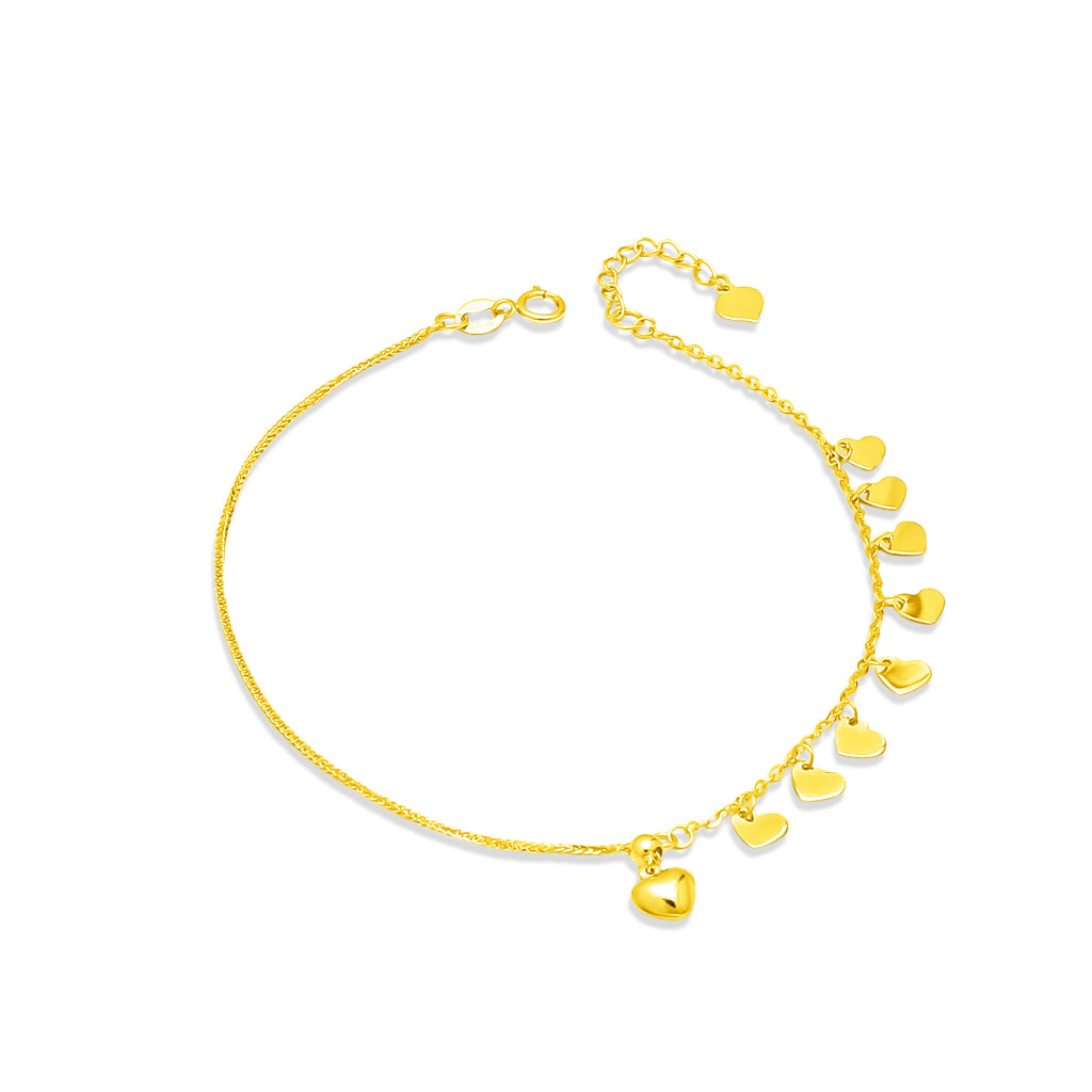 TAKA Jewellery Dolce 18K Gold Anklet Hearts
