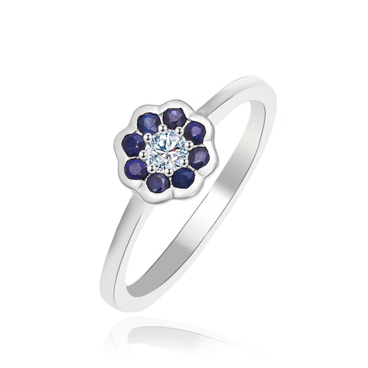 TAKA Jewellery Spectra Blue Sapphire Diamond Ring 18K