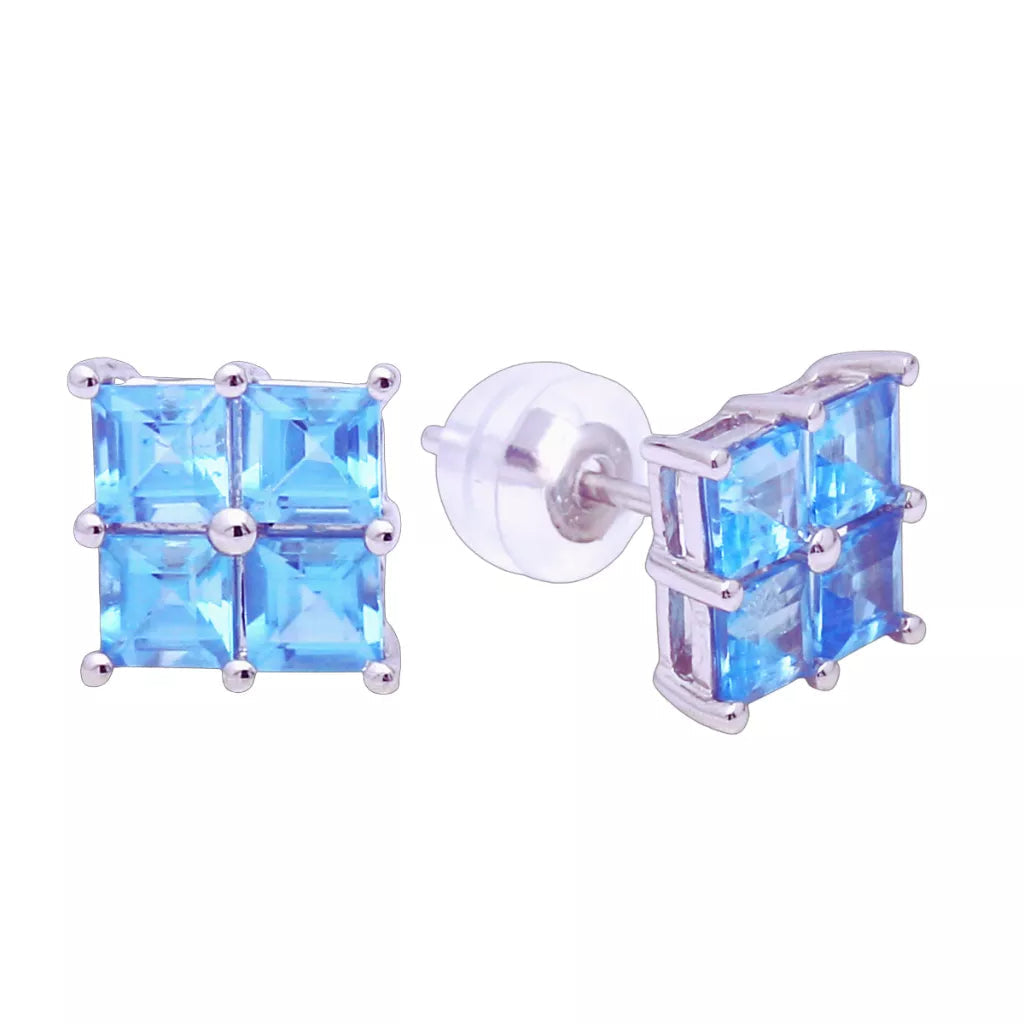 TAKA Jewellery Spectra Swiss Blue Topaz Earrings 9K