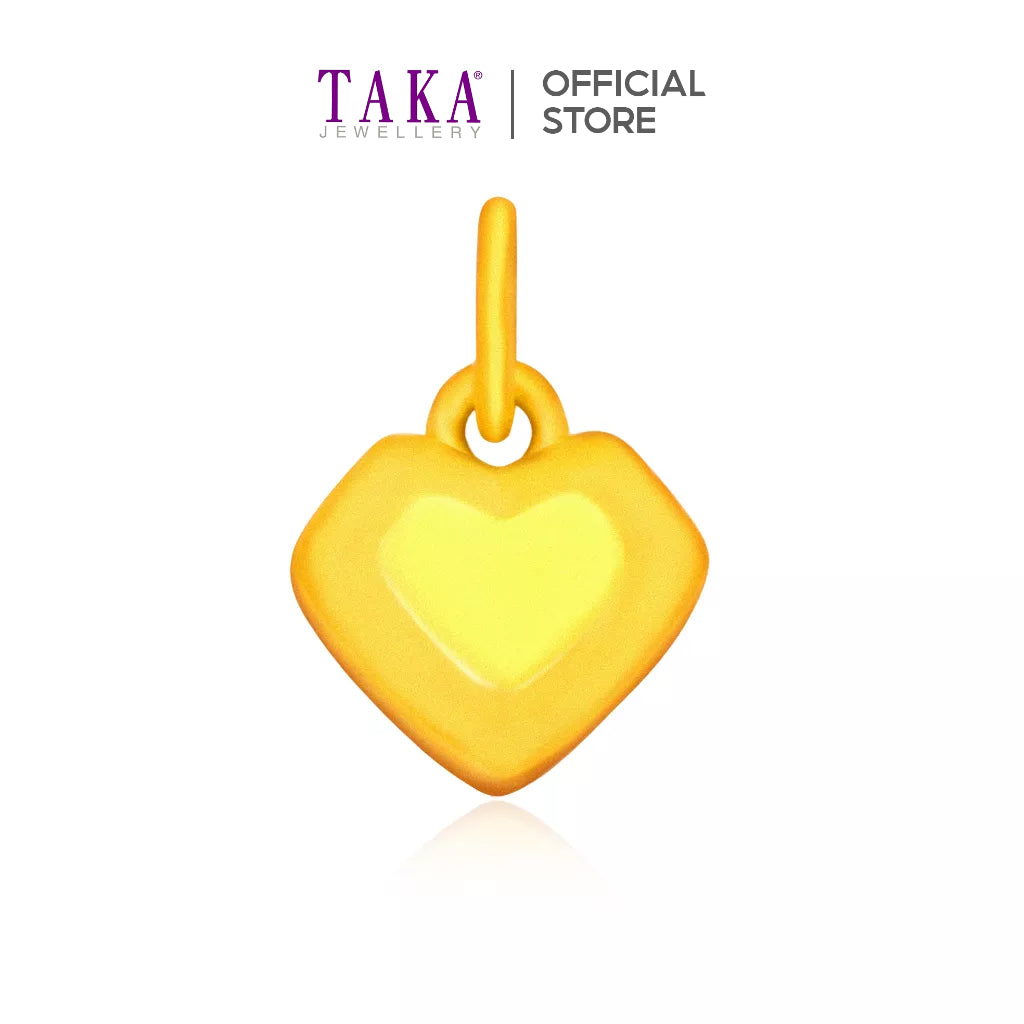 TAKA Jewellery 999 Pure Gold Pendant Heart