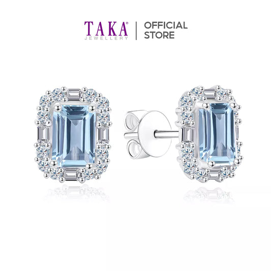 Taka Jewellery Spectra Aquamarine Diamond Earrings 18K