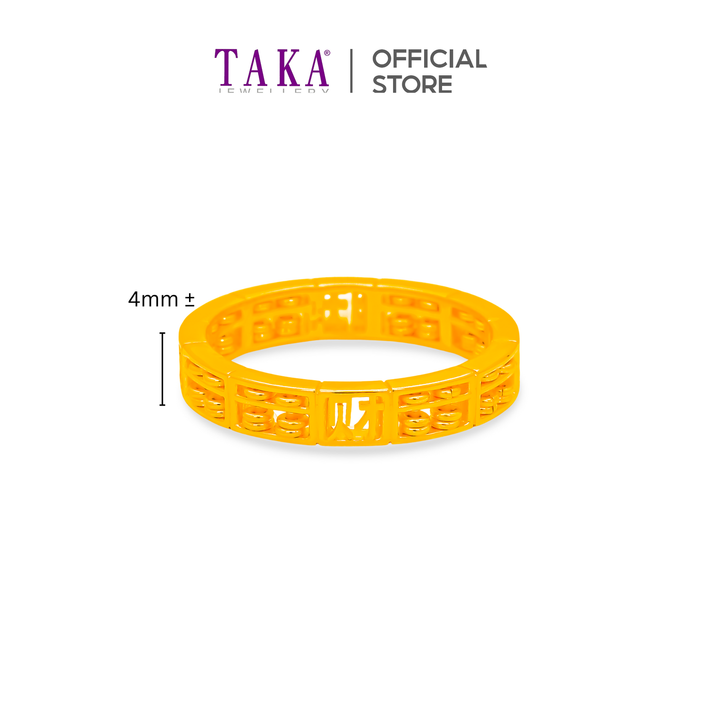 TAKA Jewellery 916 Gold Ring Eternity Abacus