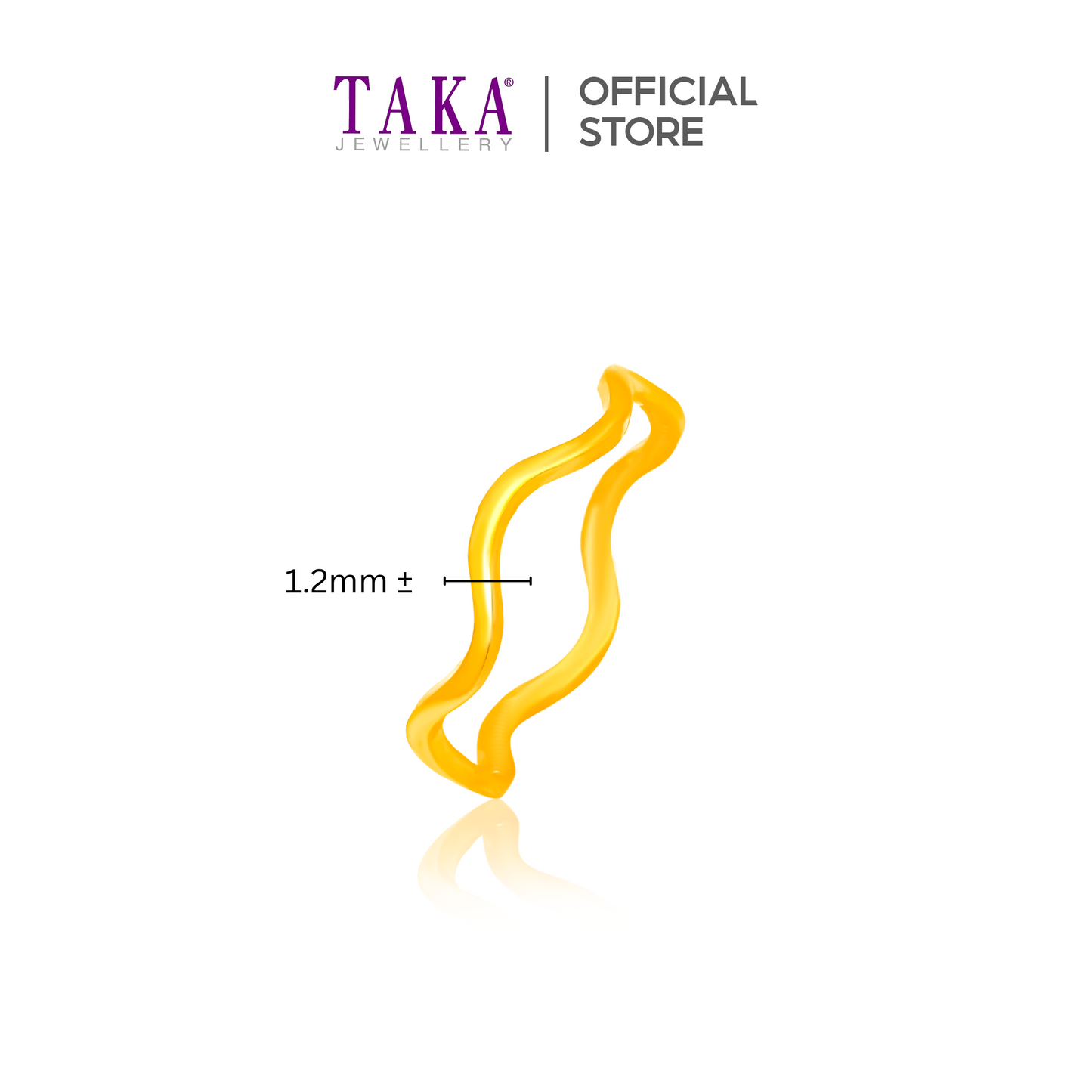 TAKA Jewellery 916 Gold Ring Wave
