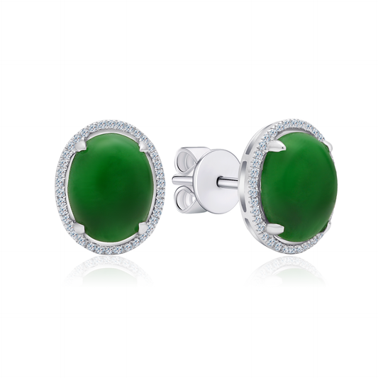 TAKA Jewellery Jade and Diamond Earrings 18k Gold