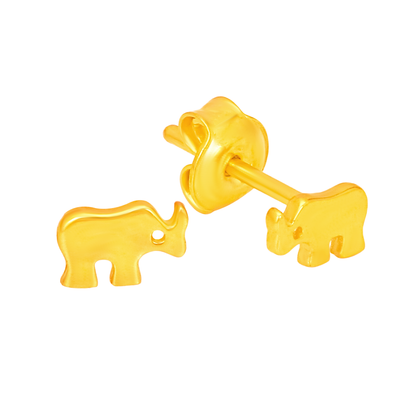 TAKA Jewellery 916 Gold Earrings Rhinoceros