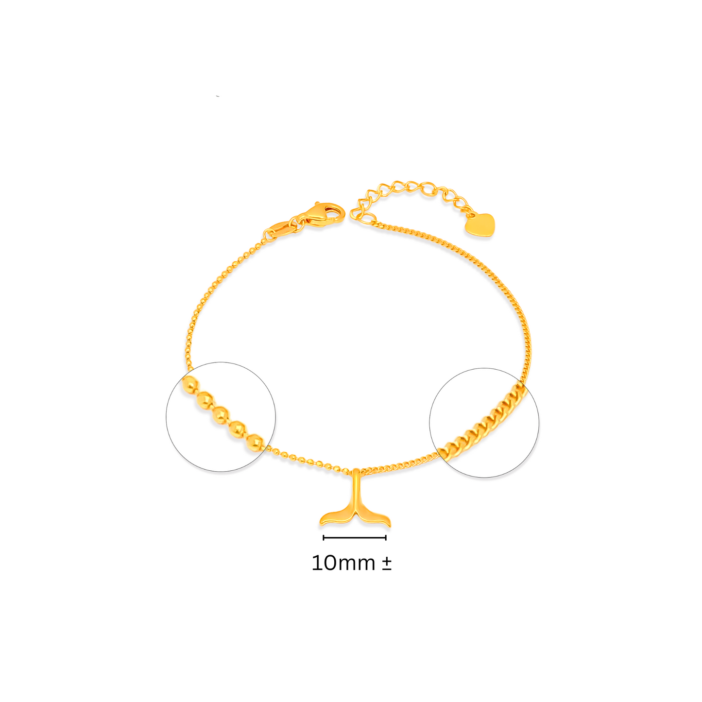 TAKA Jewellery 916 Gold Bracelet Mermaid Tail