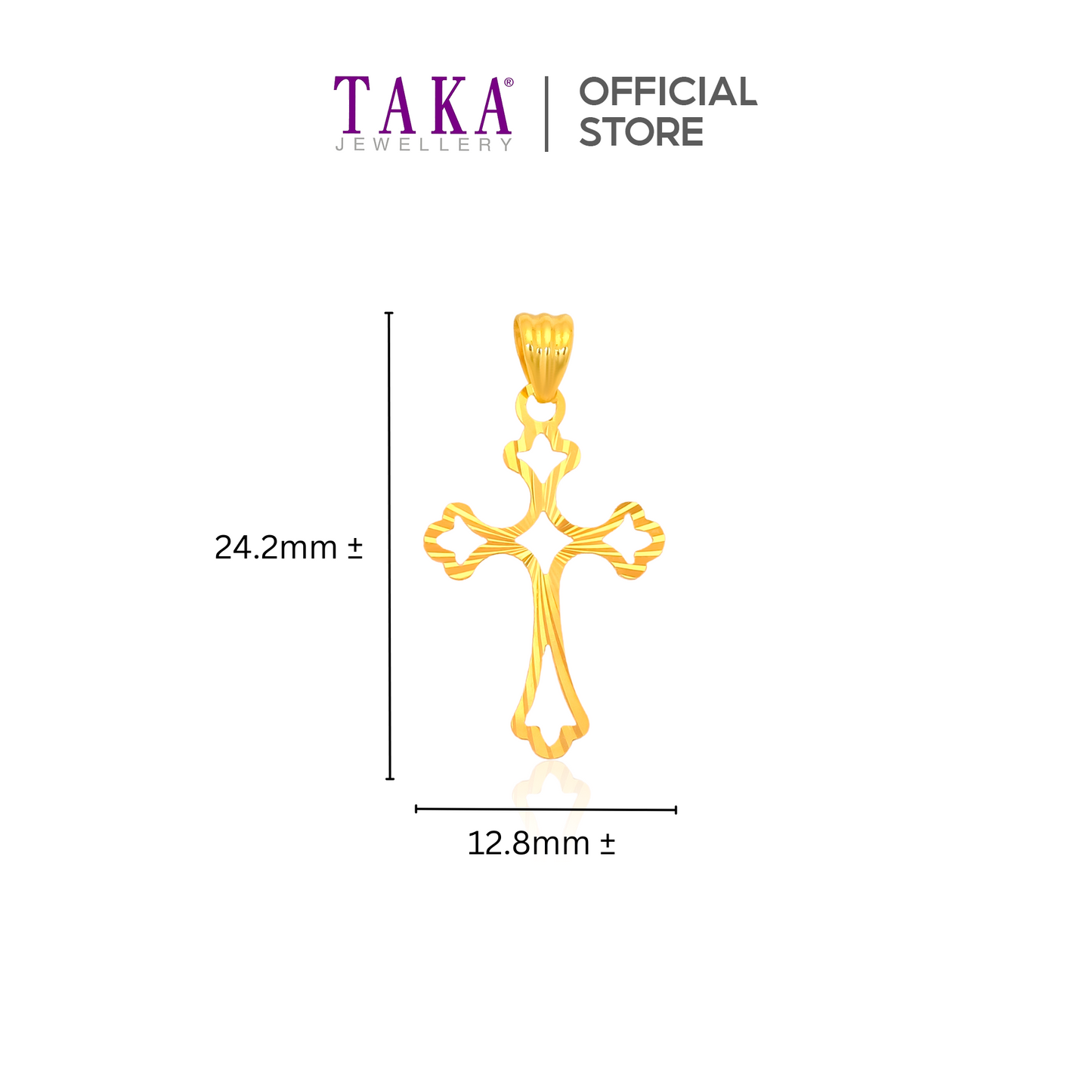 TAKA Jewellery 916 Gold Pendant Cross