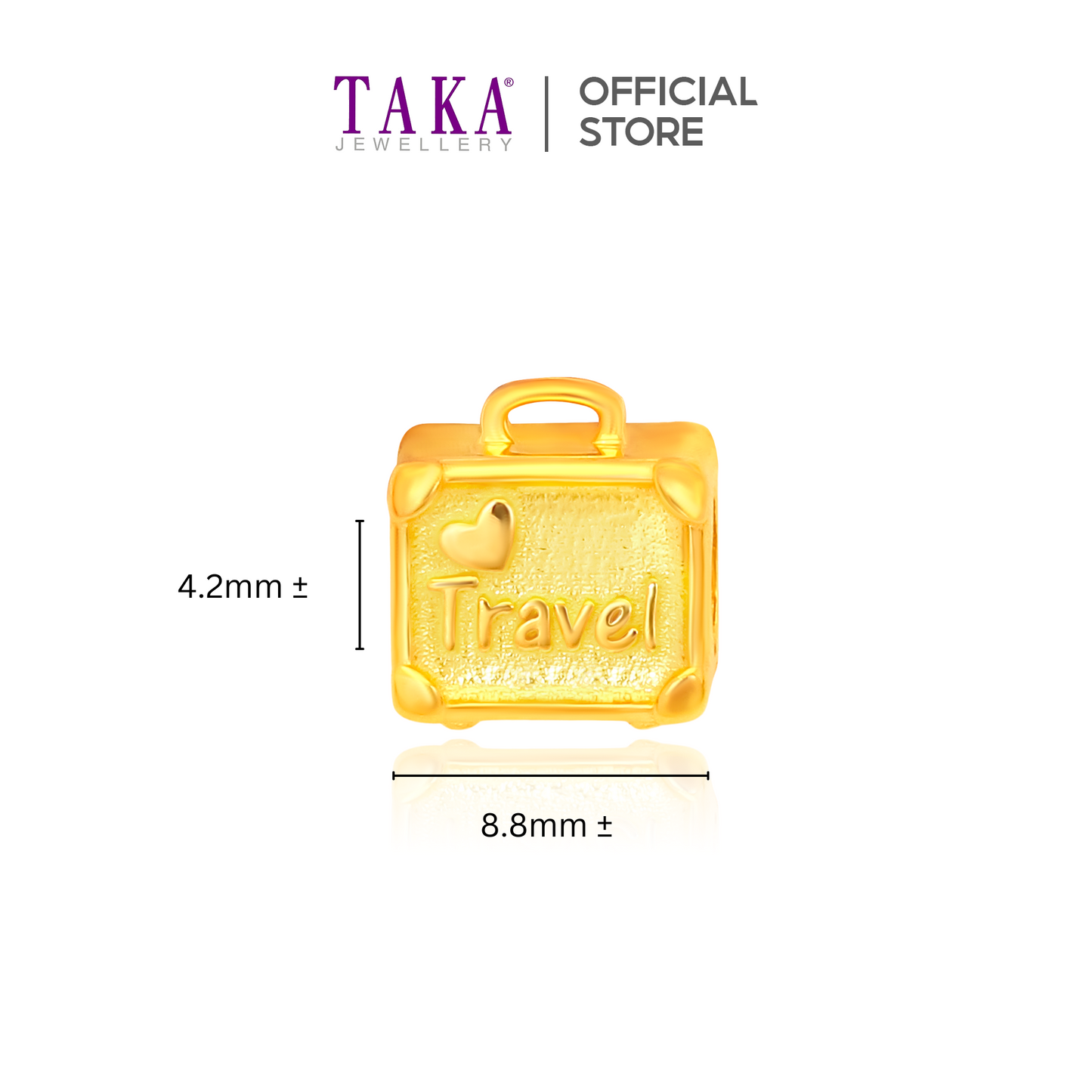 TAKA Jewellery 916 Gold Charm Suitcase