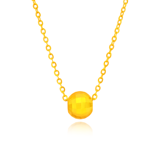 TAKA Jewellery 999 Pure Gold Ball Charm with Silver Chain