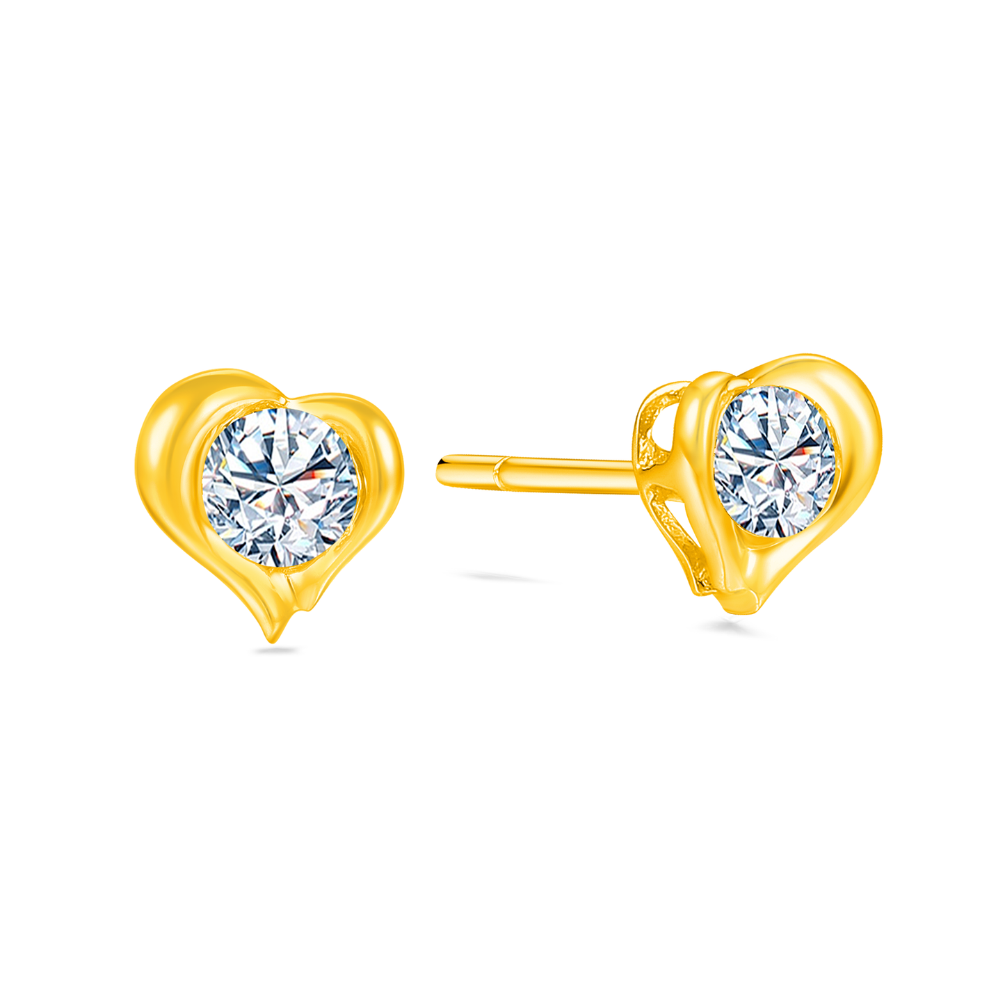 TAKA Jewellery Round Brilliant Lab Grown Diamond Earrings 10K Gold