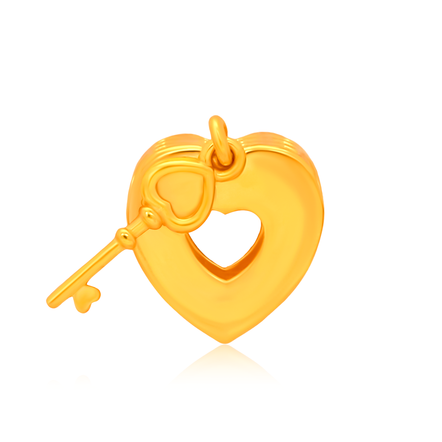 TAKA Jewellery 916 Gold Charm Heart and Key