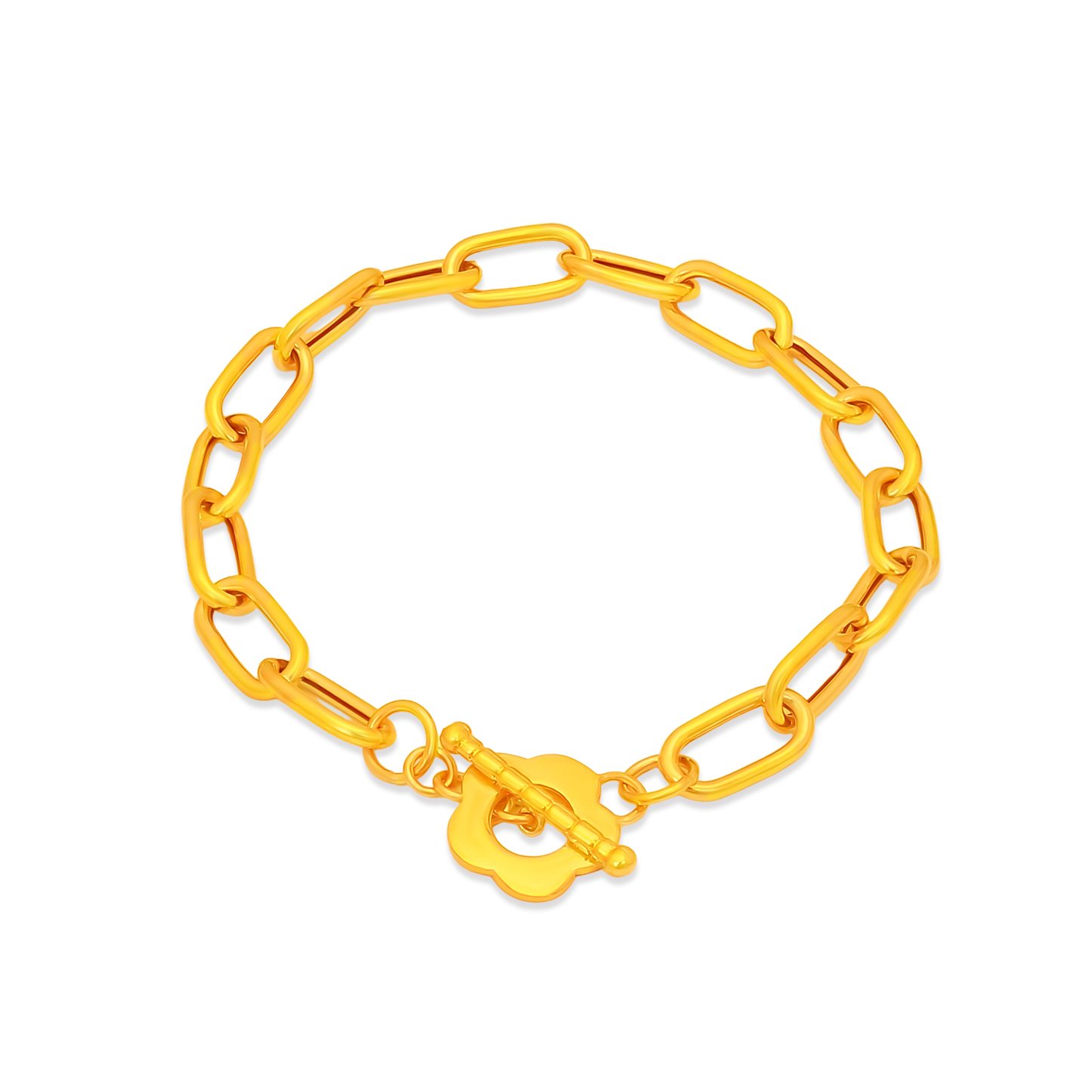 TAKA Jewellery Toggle Clasp Links 916 Gold Bracelet