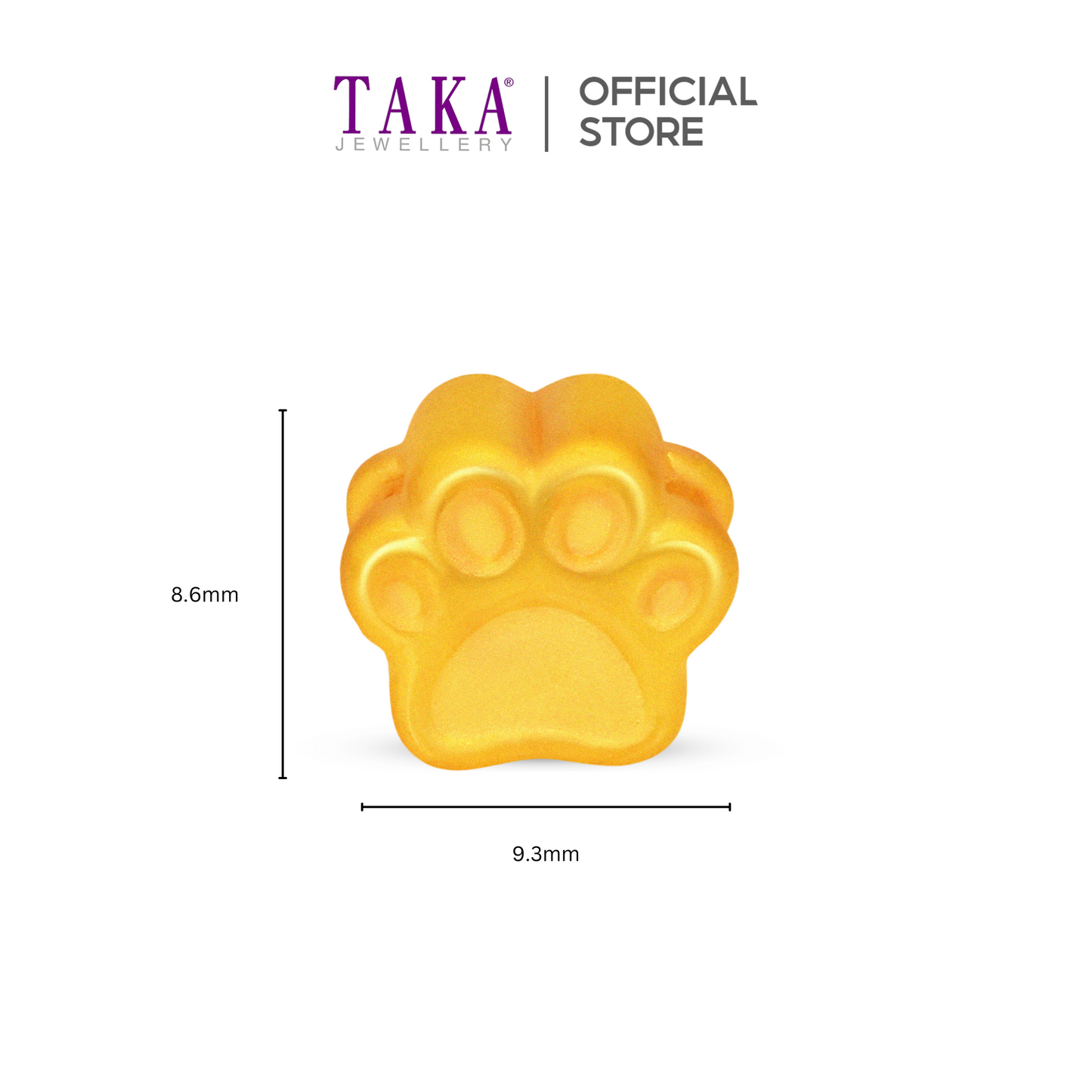 TAKA Jewellery 999 Pure Gold Charm Paw