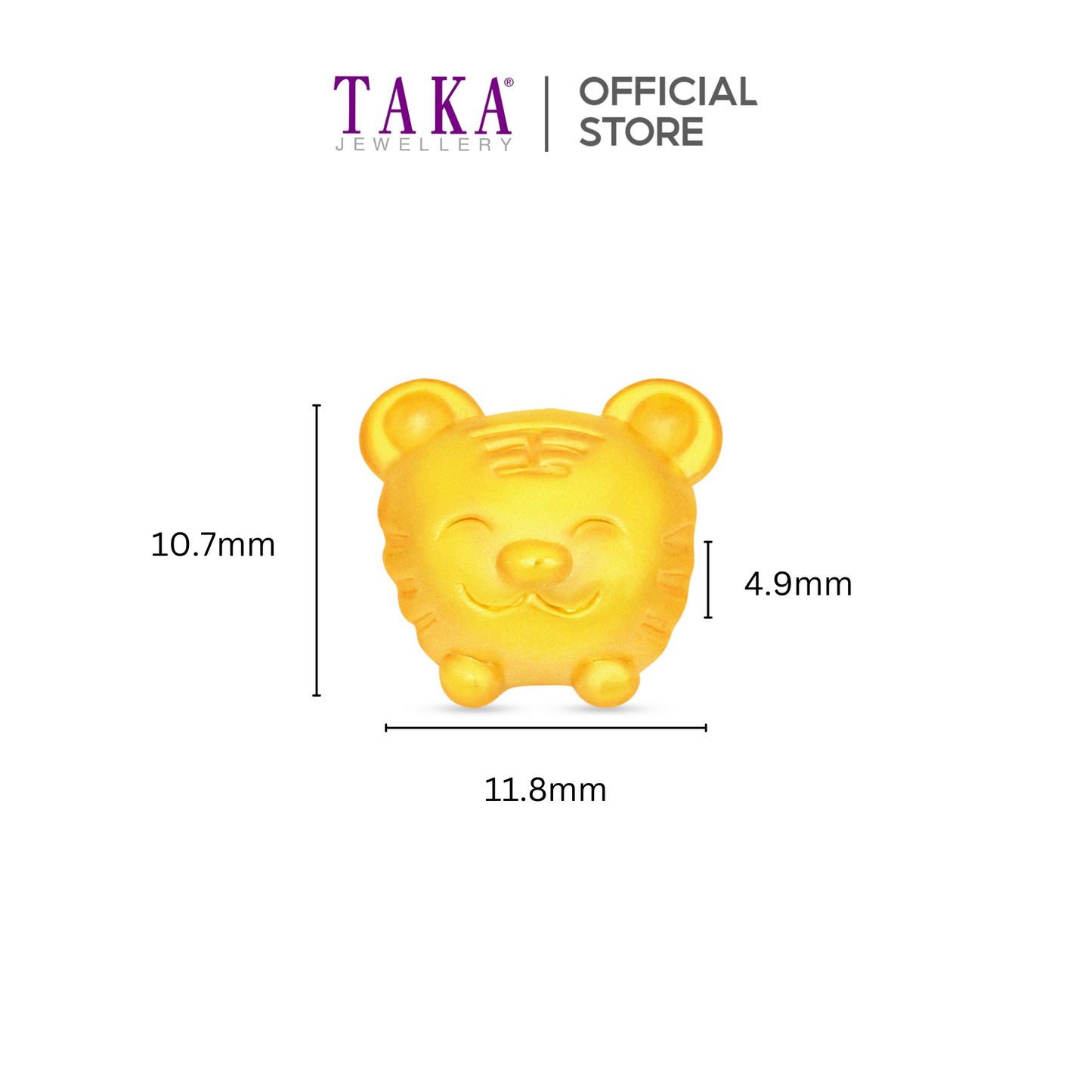 TAKA Jewellery 999 Pure Gold Charm Tiger