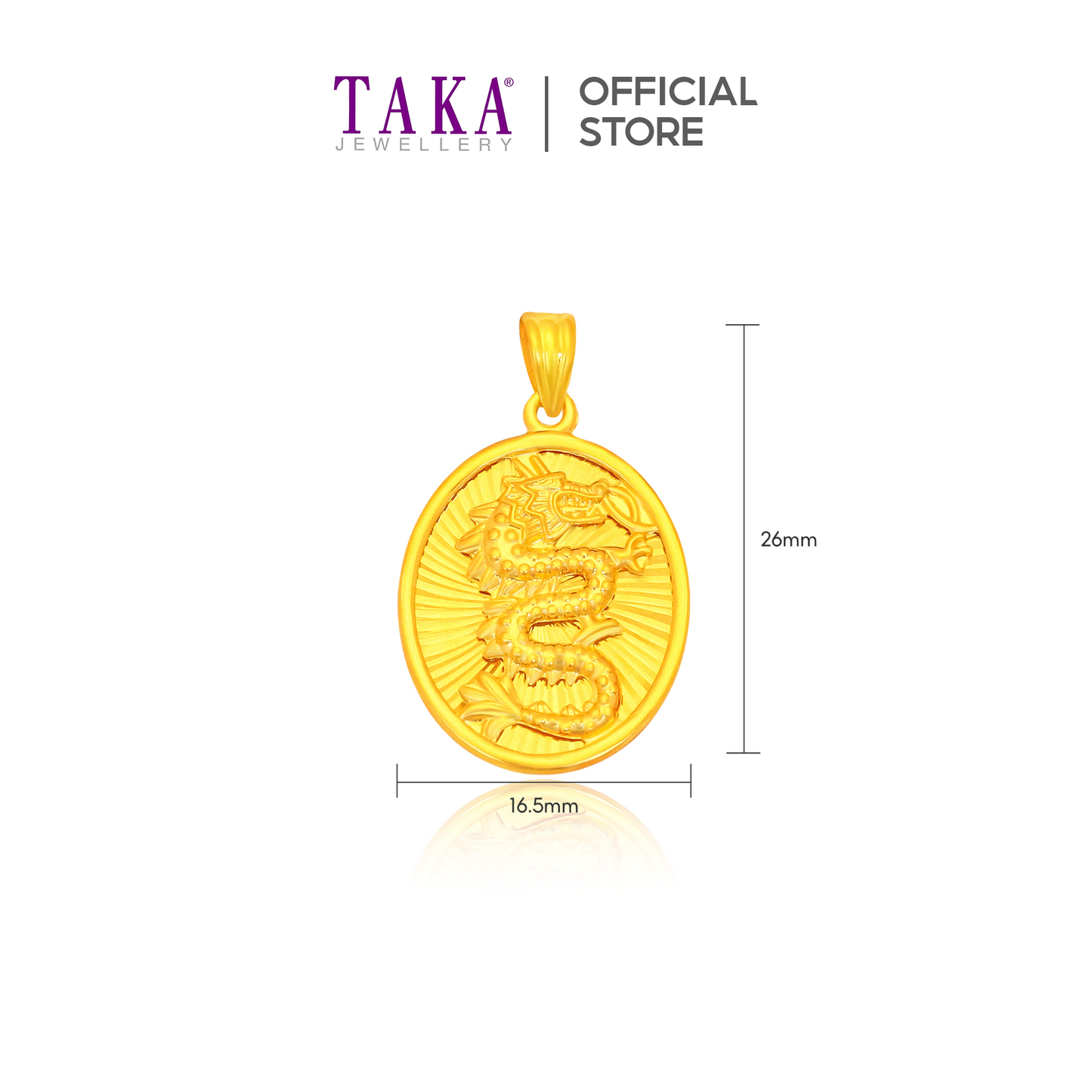 TAKA Jewellery 916 22K Gold Pendant Dragon