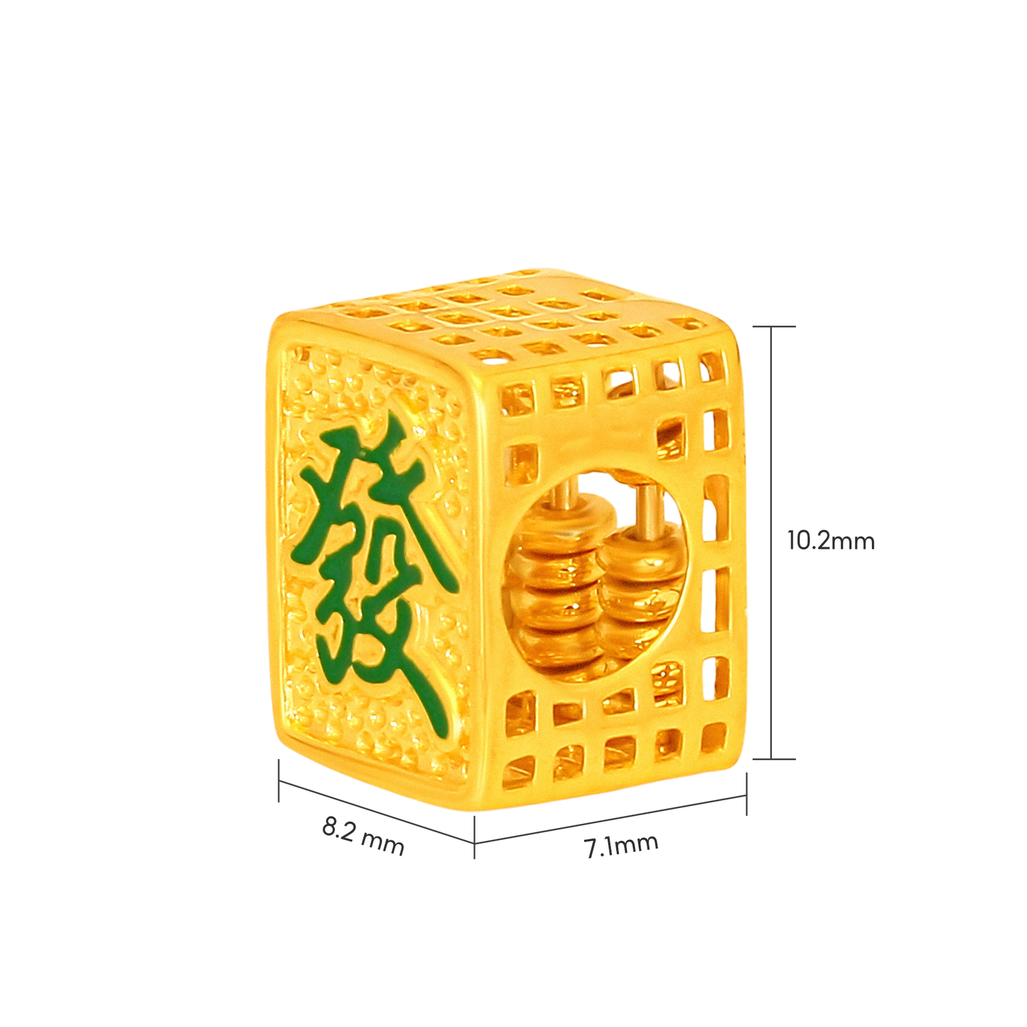 TAKA Jewellery 916 Gold Charm Mahjong Tiles with Abacus
