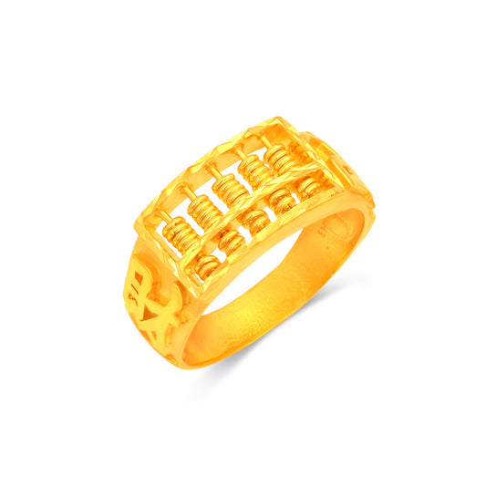 TAKA Jewellery 916 Gold Mens Ring Abacus