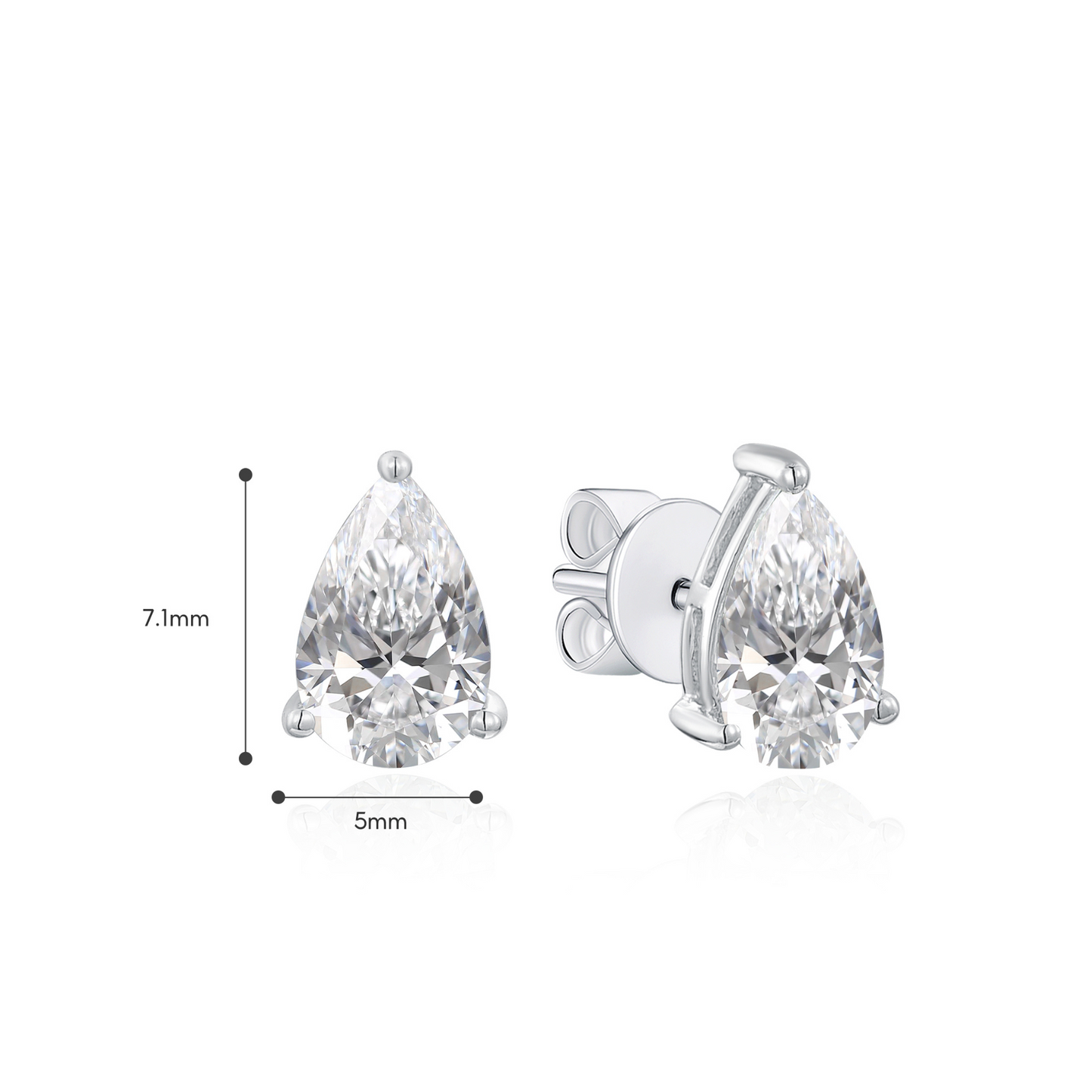 TAKA Jewellery Pear Shaped Lab Grown Diamond Earrings 10K