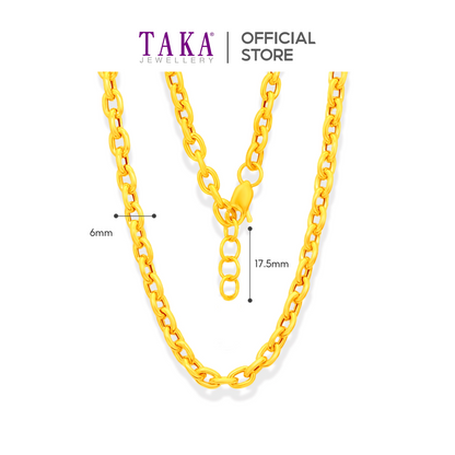 TAKA Jewellery 916 Gold Long Necklace Links