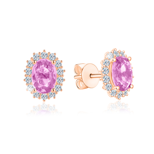 TAKA Jewellery Purple Sapphire Diamond  Earrings 18K