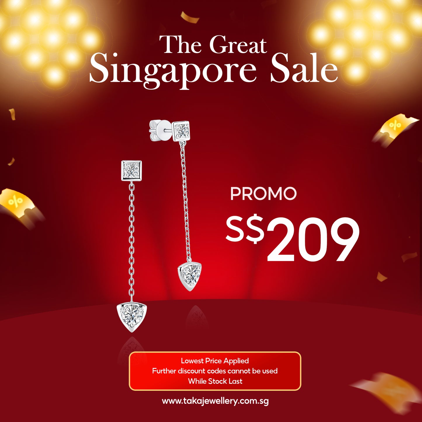 [PROMO] TAKA Jewellery 10K Gold Lab Grown Diamond Drop Earrings