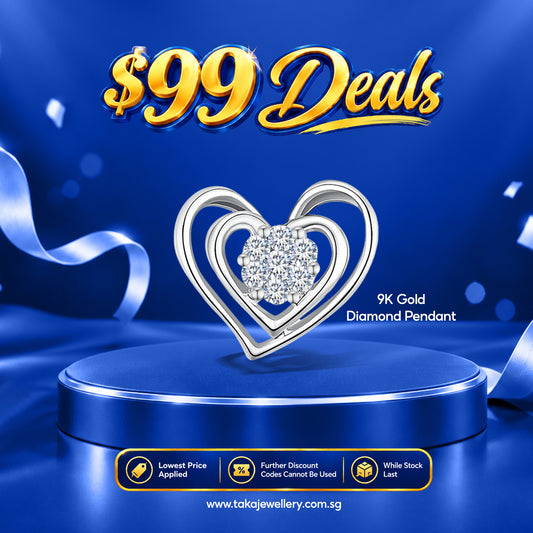 [PROMO] TAKA Jewellery Heart Diamond Pendant 9K