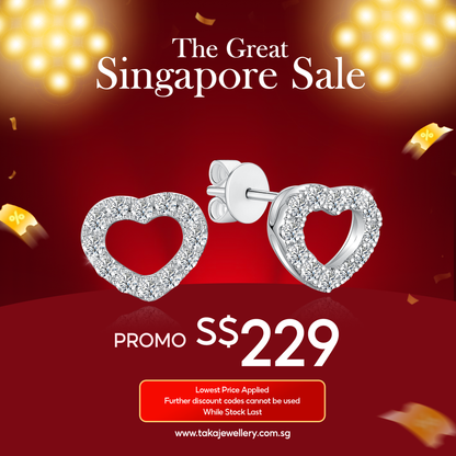 [PROMO] TAKA Jewellery 10K Gold Lab Grown Diamond Heart Stud Earrings