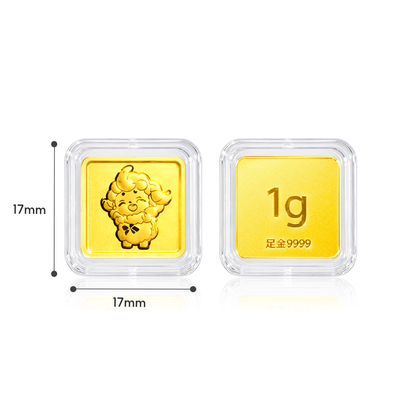 TAKA Jewellery 999 Pure Gold Chinese Zodiac Collection Display Pieces - Square