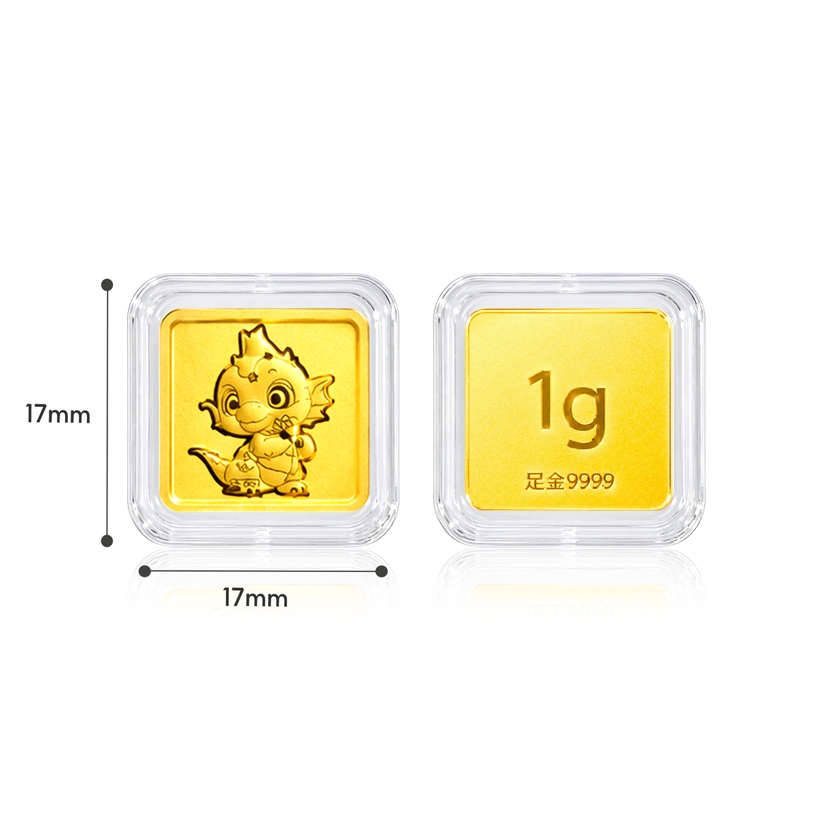 TAKA Jewellery 999 Pure Gold Chinese Zodiac Collection Display Pieces - Square