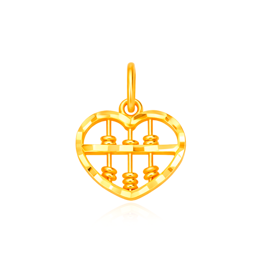 TAKA Jewellery 916 Gold Heart Abacus Pendant