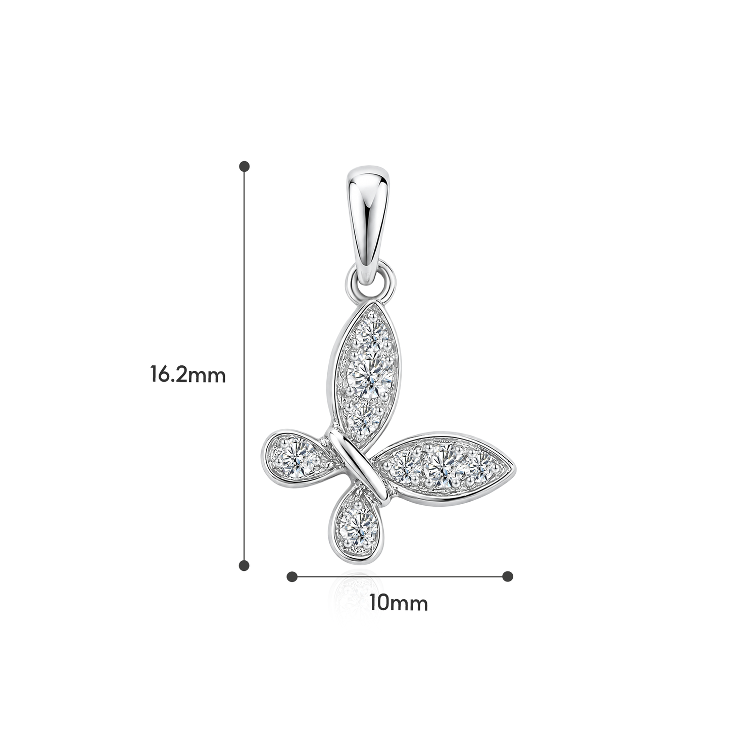TAKA Jewellery Lab Grown Diamond Butterfly Brilliance Pendant 10K Gold