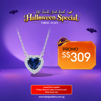 [PROMO] TAKA Jewellery 10K Lab Grown Diamond Sapphire Romance Heart Necklace