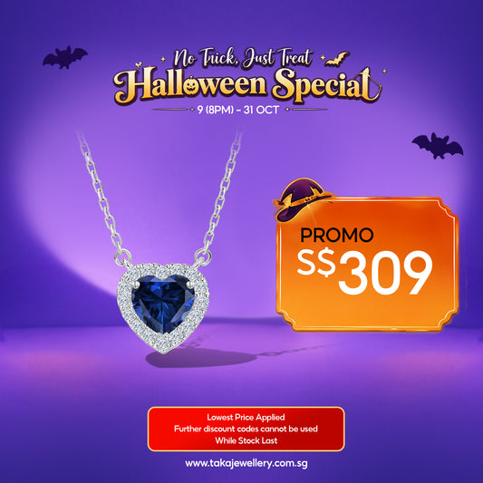 [PROMO] TAKA Jewellery 10K Lab Grown Diamond Sapphire Romance Heart Necklace