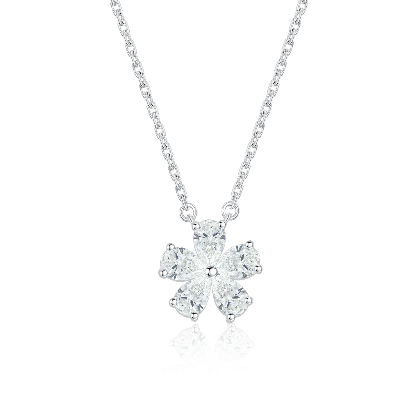 TAKA Jewellery Lab Grown Diamond Flower Necklace 10K Gold