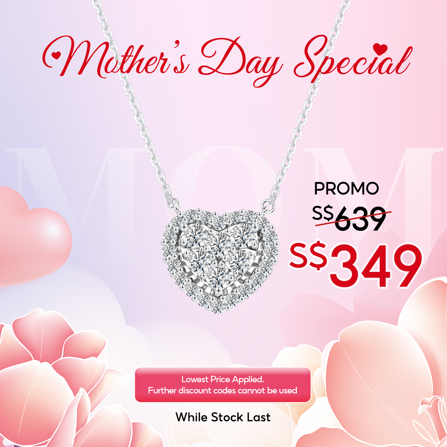 [Mother's Day] TAKA Jewellery 10K Lab Grown Love You Always Diamond Necklace