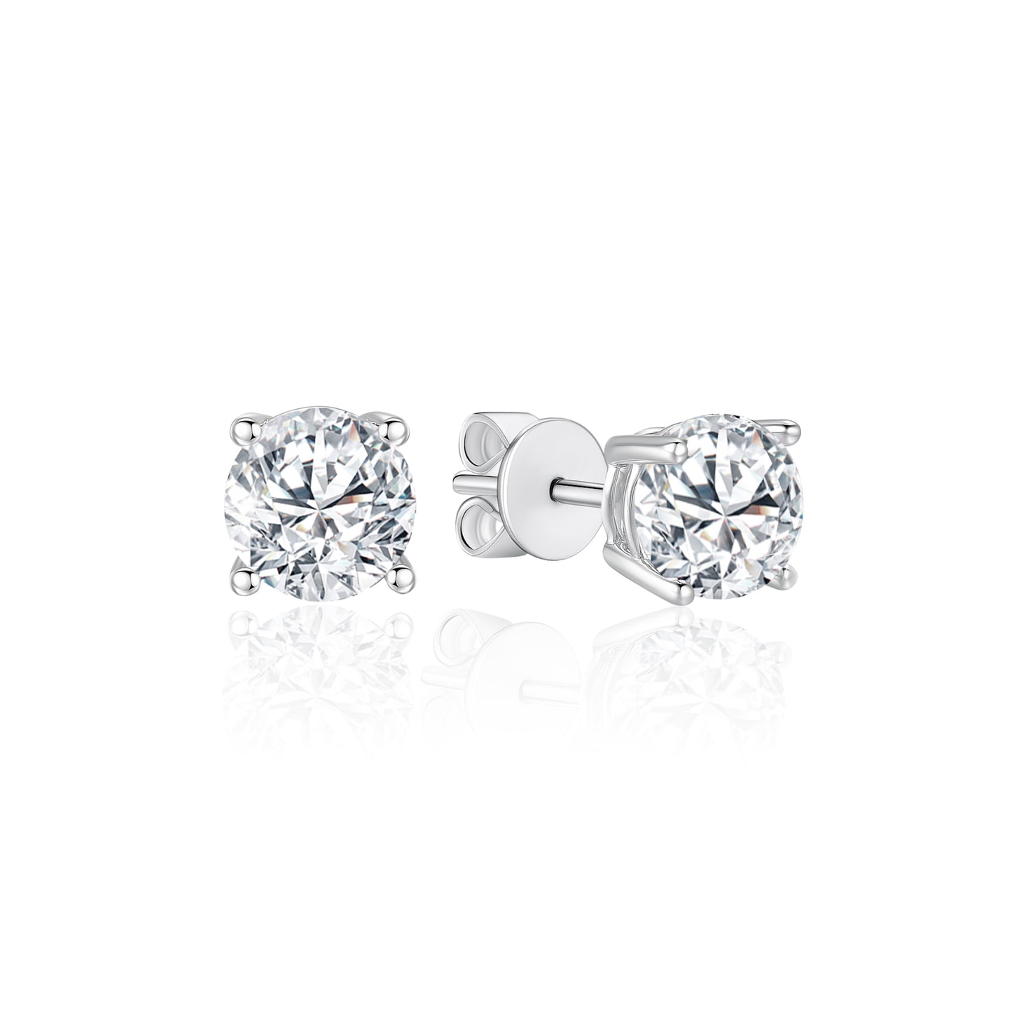 TAKA Jewellery Round Brilliant Lab Grown Diamond Earrings 10K Gold