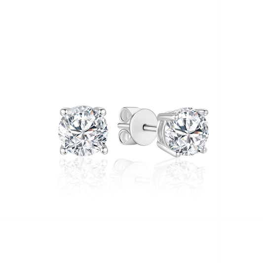 TAKA Jewellery Round Brilliant Lab Grown Diamond Earrings 10K Gold