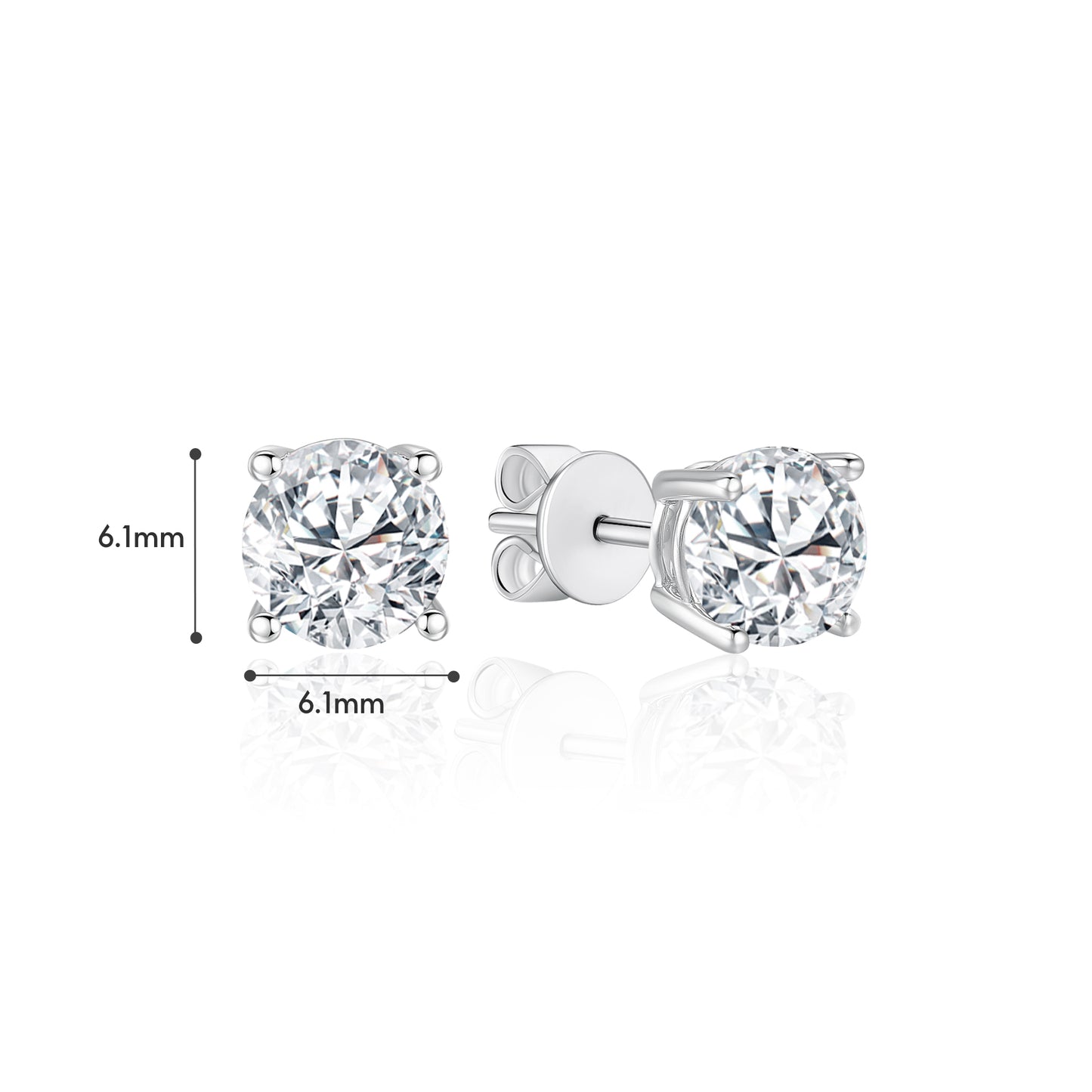 TAKA Jewellery Round Brilliant Lab Grown Diamond Earrings 10K Gold