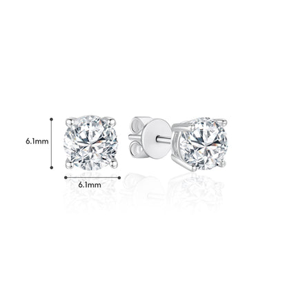 TAKA Jewellery Round Brilliant Lab Grown Diamond Earrings 10K Gold