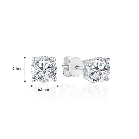 TAKA Jewellery Round Brilliant Lab Grown Diamond Earrings 10K Gold