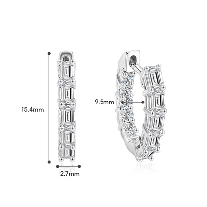TAKA Jewellery Emerald Cut and Round Brilliant Lab Grown Diamond Loop Earrings 10K