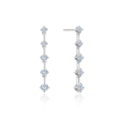 TAKA Jewellery Lab Grown Round Diamond Dangling Earrings 10K Gold