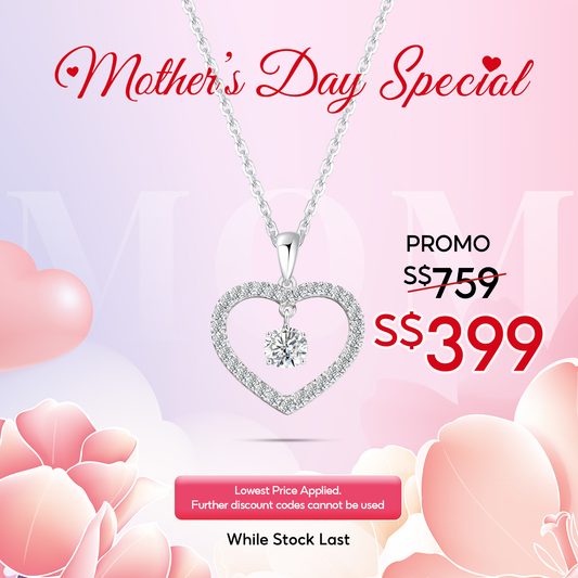 [Mother's Day] TAKA Jewellery 10K Lab Grown Diamond Promise of Forever Heart Necklace
