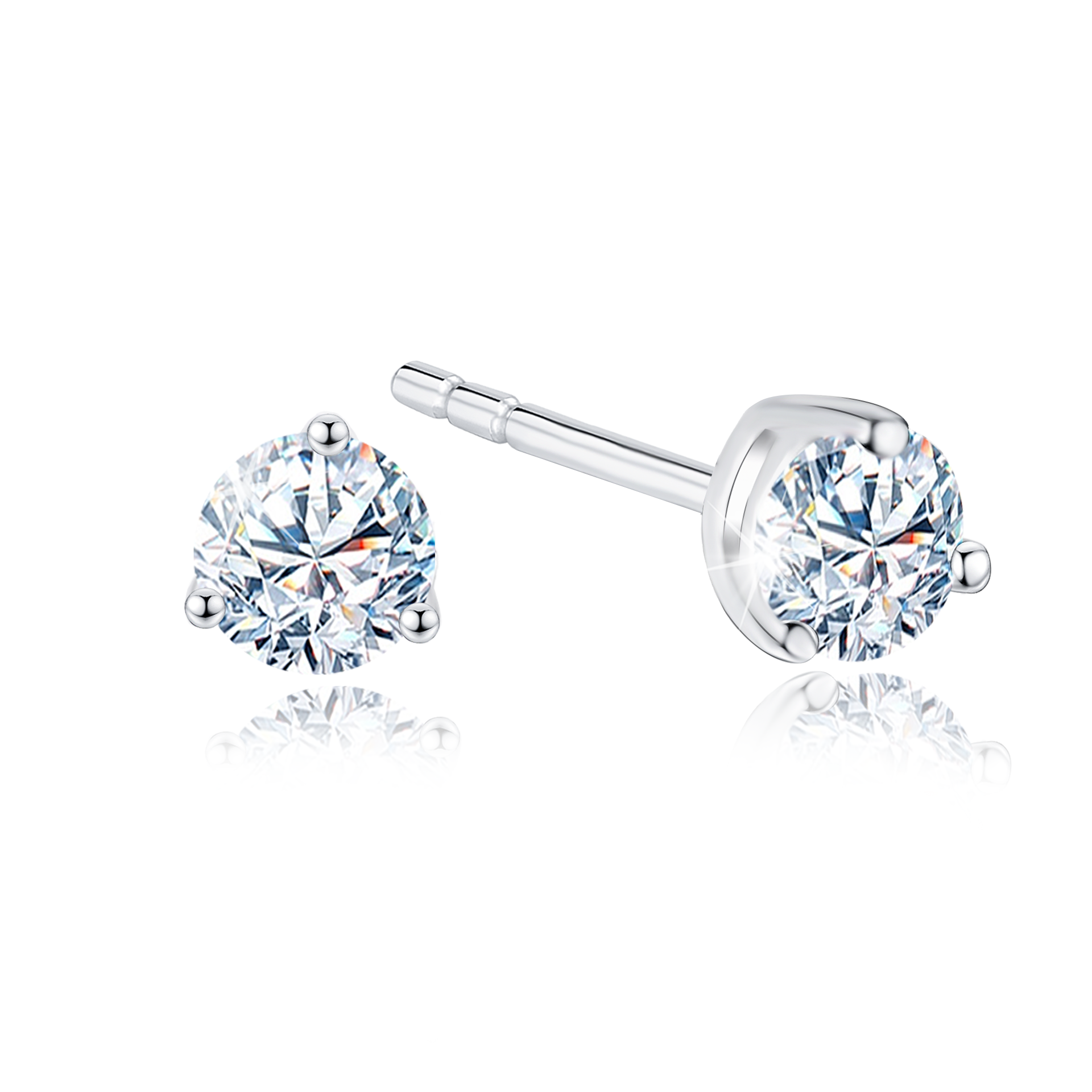 TAKA Jewellery Round Brilliant Lab Grown Diamond Earrings 10K Gold