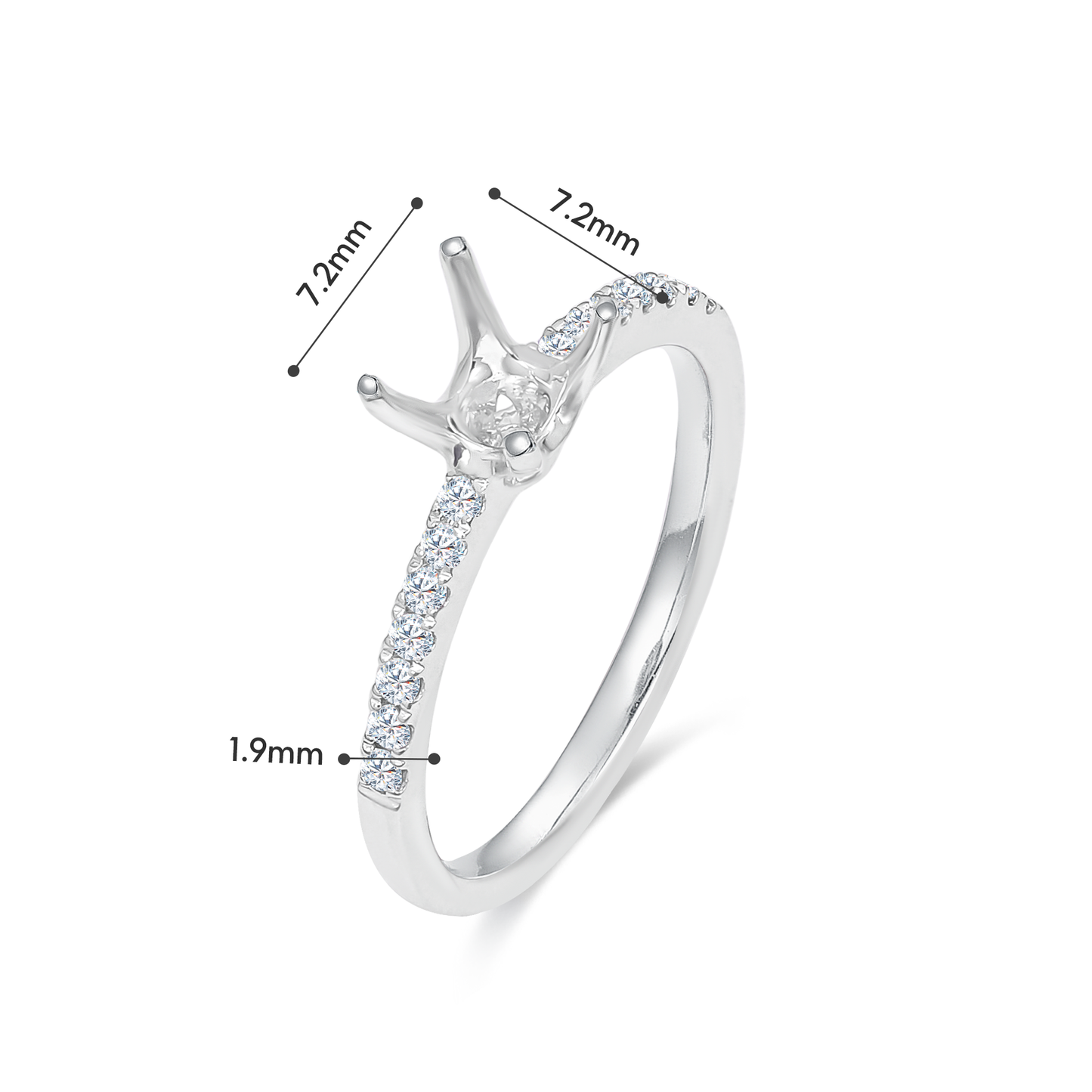 TAKA Jewellery 10K Gold Lab Grown Diamond Ring Casing - 1.5 Carats