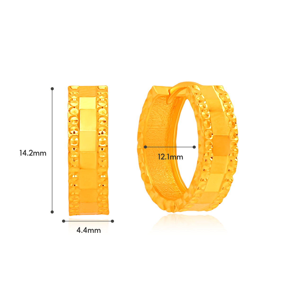 TAKA Jewellery 916 Gold Hoop Earrings – 3 Signature Designs